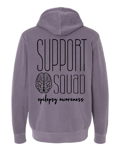 Epilepsy Support Squad Hoodie - Grey & Plum