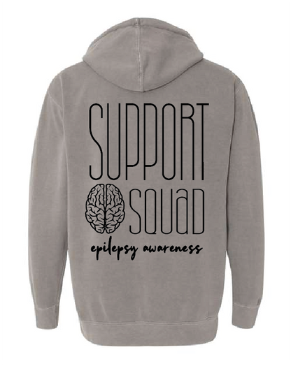 Epilepsy Support Squad Hoodie - Grey & Plum