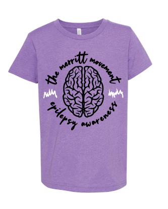 Epilepsy Awareness Tee - Youth & Adult - Gray & Purple